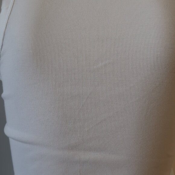 Womens Crown Jewel White Henley Ribbed Tank Top XS - Picture 5 of 6